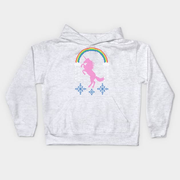 Christmas Unicorn Kids Hoodie by manikx